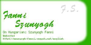 fanni szunyogh business card